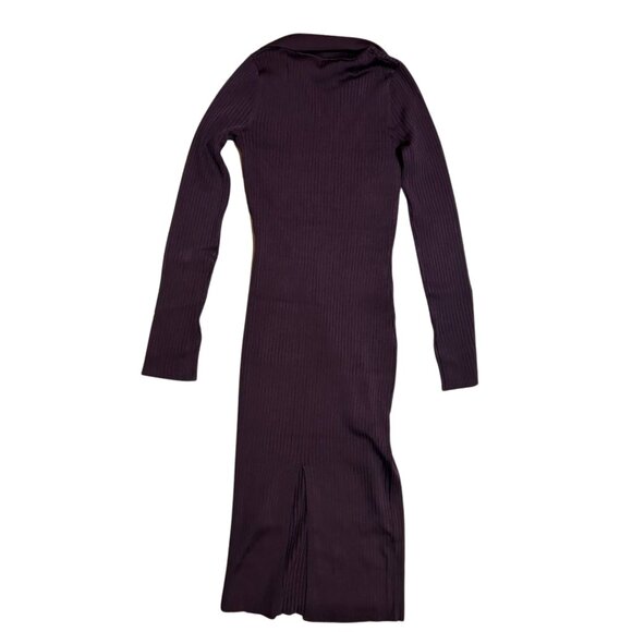 Reiss Ronnie Collared Knitted Bodycon Dress, Purple - Size S - Picture 12 of 12
